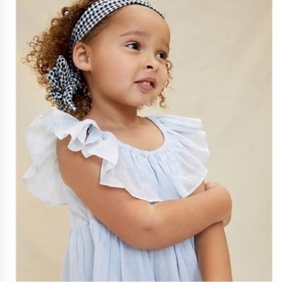 Anthropologie Erika Pena girl Blue ruffle maxi Dress size 5/6T - Picture 1 of 13